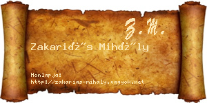 Zakariás Mihály névjegykártya