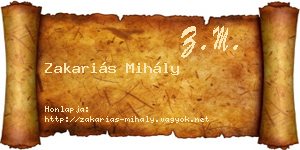 Zakariás Mihály névjegykártya